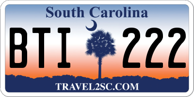 SC license plate BTI222