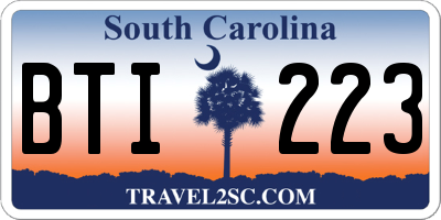 SC license plate BTI223