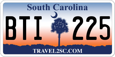 SC license plate BTI225