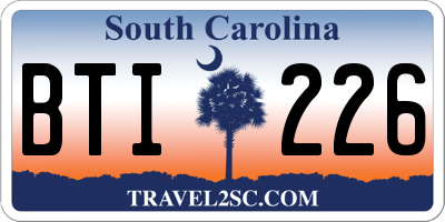 SC license plate BTI226