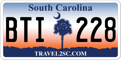 SC license plate BTI228