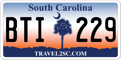 SC license plate BTI229