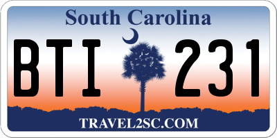 SC license plate BTI231