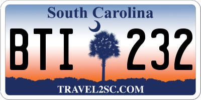 SC license plate BTI232