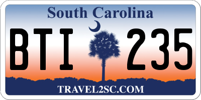 SC license plate BTI235