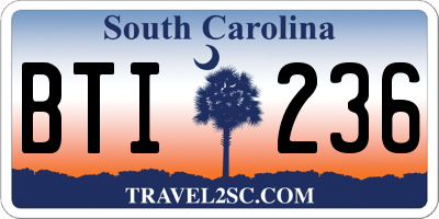 SC license plate BTI236
