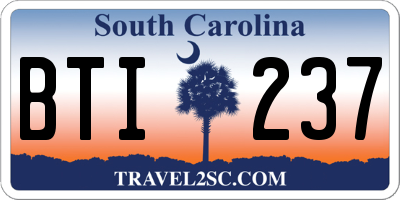 SC license plate BTI237