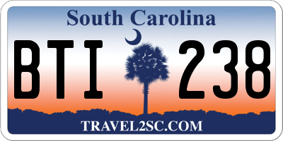 SC license plate BTI238