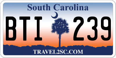 SC license plate BTI239