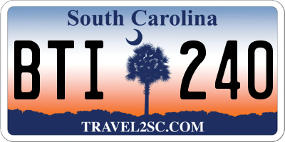 SC license plate BTI240