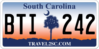 SC license plate BTI242