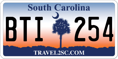 SC license plate BTI254