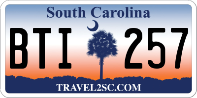 SC license plate BTI257