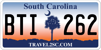 SC license plate BTI262