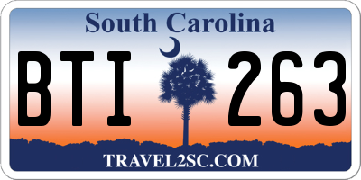 SC license plate BTI263