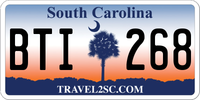 SC license plate BTI268