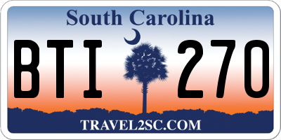 SC license plate BTI270