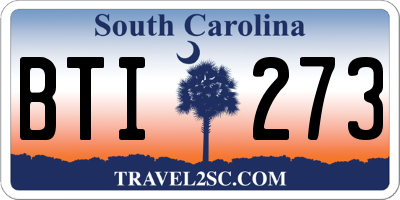 SC license plate BTI273