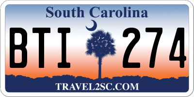 SC license plate BTI274