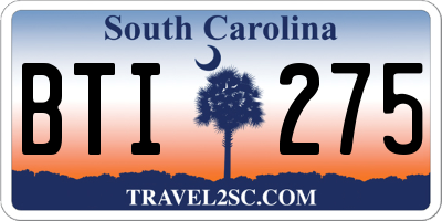 SC license plate BTI275