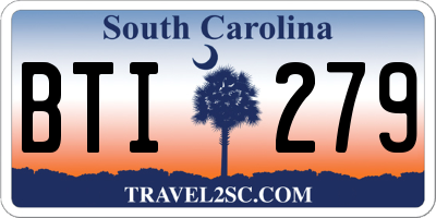 SC license plate BTI279