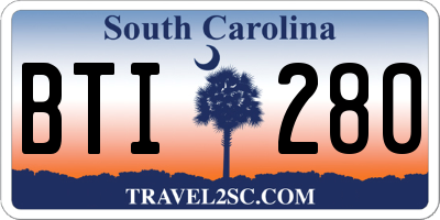 SC license plate BTI280