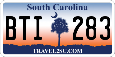 SC license plate BTI283