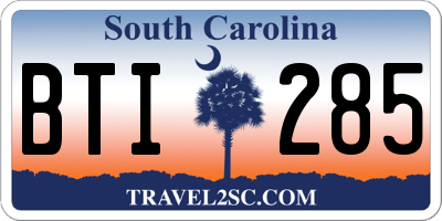 SC license plate BTI285
