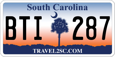 SC license plate BTI287