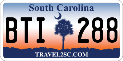 SC license plate BTI288
