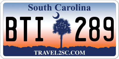 SC license plate BTI289