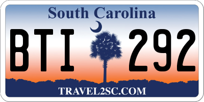 SC license plate BTI292