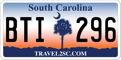 SC license plate BTI296