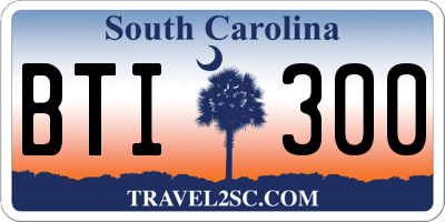 SC license plate BTI300