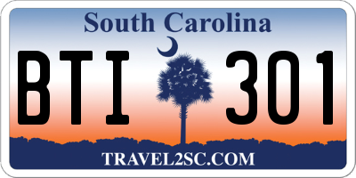 SC license plate BTI301