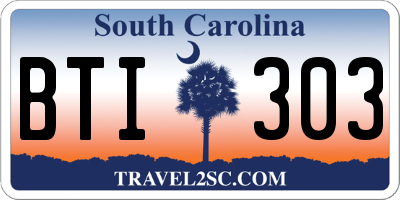 SC license plate BTI303