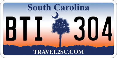 SC license plate BTI304