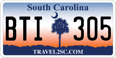 SC license plate BTI305