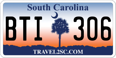 SC license plate BTI306