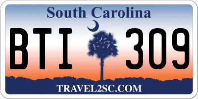 SC license plate BTI309