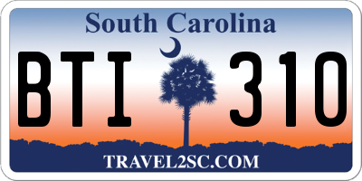 SC license plate BTI310