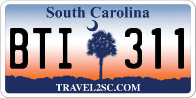 SC license plate BTI311