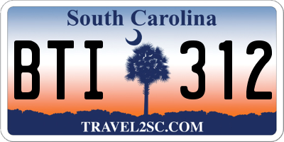 SC license plate BTI312
