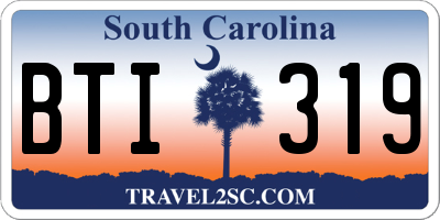 SC license plate BTI319