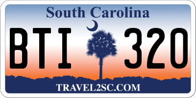 SC license plate BTI320