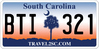 SC license plate BTI321