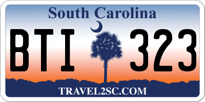 SC license plate BTI323