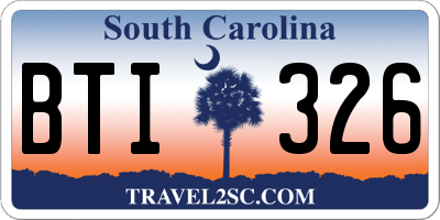 SC license plate BTI326