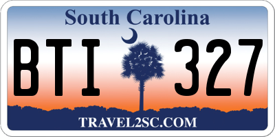 SC license plate BTI327