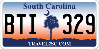 SC license plate BTI329